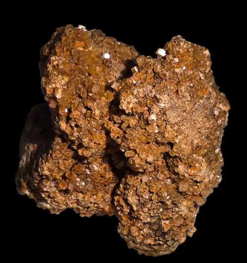 Sphalerite mineral specimen with sparkling amber crystals on dark matrix, classic locality find
