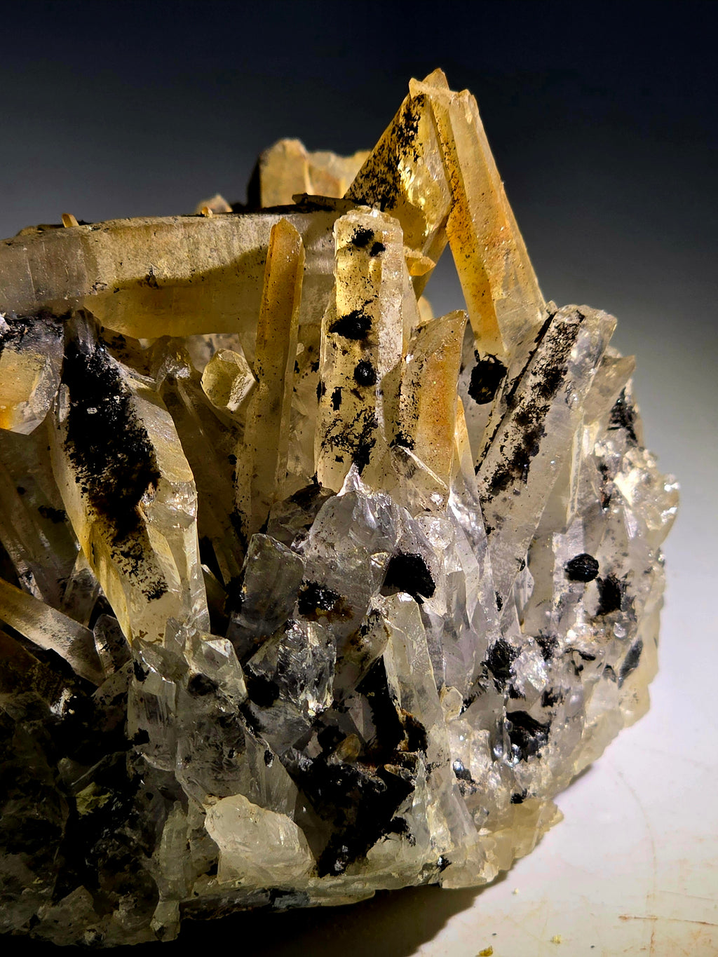 QUARTZ  with HEMATITE and BIOTITE, Jinlong Hill Guangdong PRC (large cabinet)