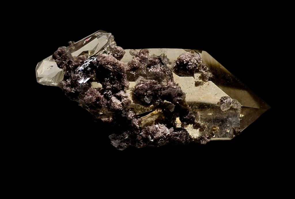 LEPIDOLITE on SMOKEY QUARTZ (small cabinet)