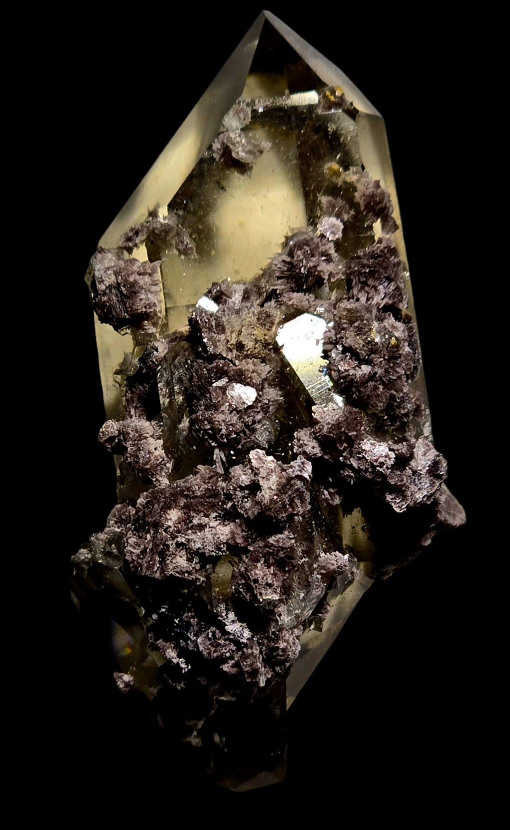 LEPIDOLITE on SMOKEY QUARTZ (small cabinet)
