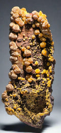 Hematite with yellow sulfur crystals from Australia, mineral specimen for collectors