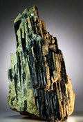 Black Tourmaline Crystal Specimen from Brazil, striking prismatic formations on matrix