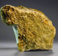 Prehnite specimen with green and yellow hues, natural mineral rock for collectors