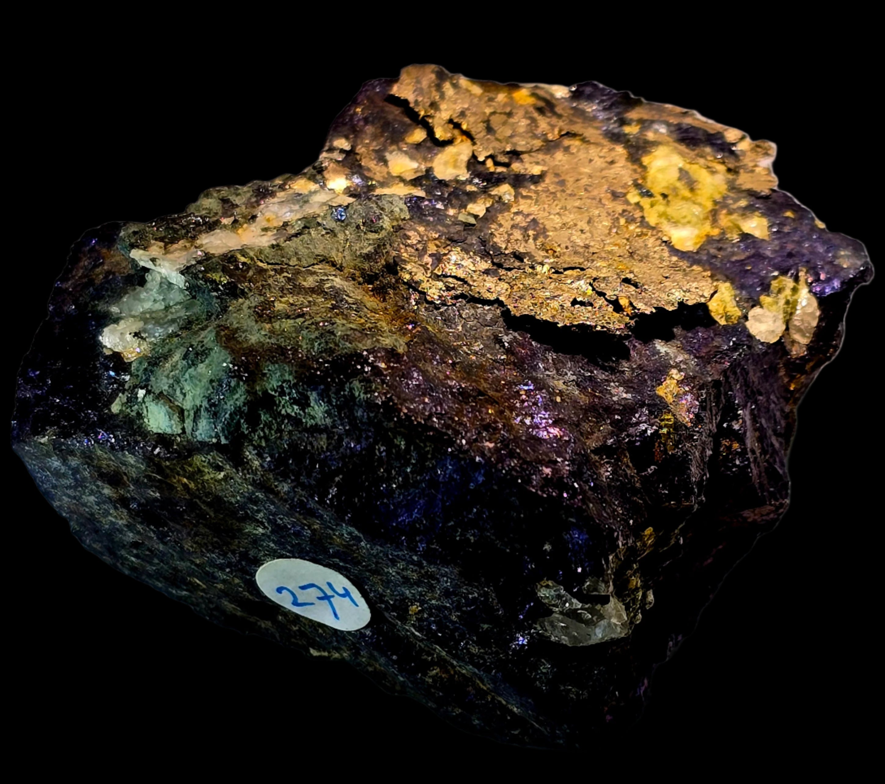 SILVER, PLATINUM and PALLADIUM on bornite (small cabinet)