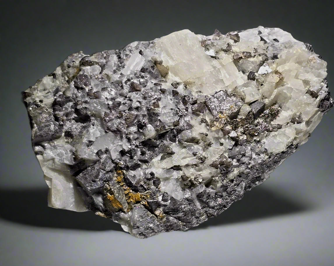 PYRRHOTITE with SPINEL and CALCITE (small cabinet)