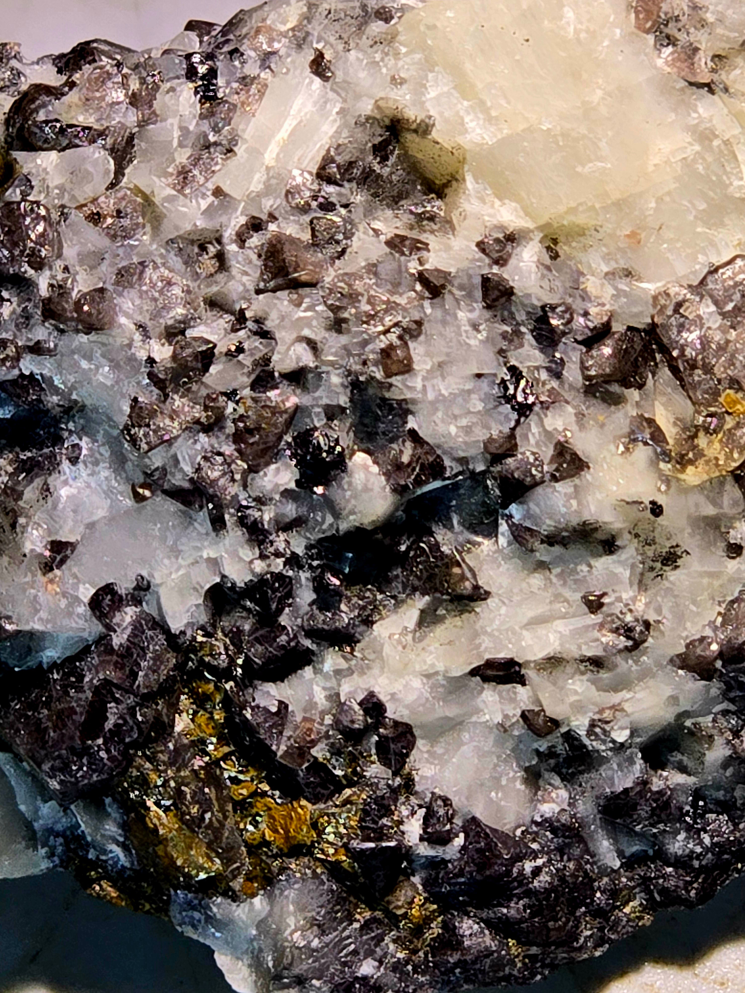 PYRRHOTITE with SPINEL and CALCITE (small cabinet)