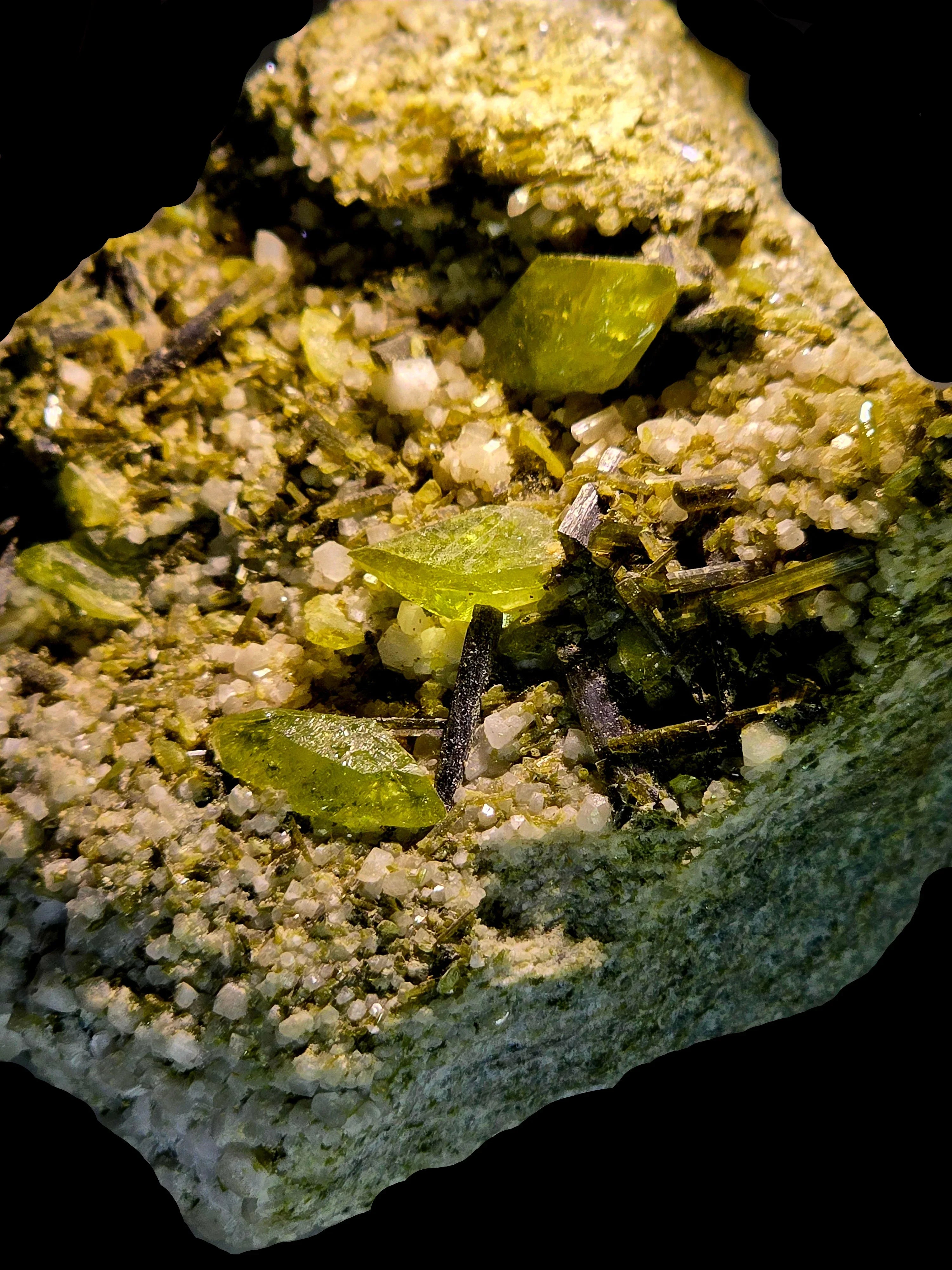 Vibrant green crystals on matrix, mineral specimen for collectors