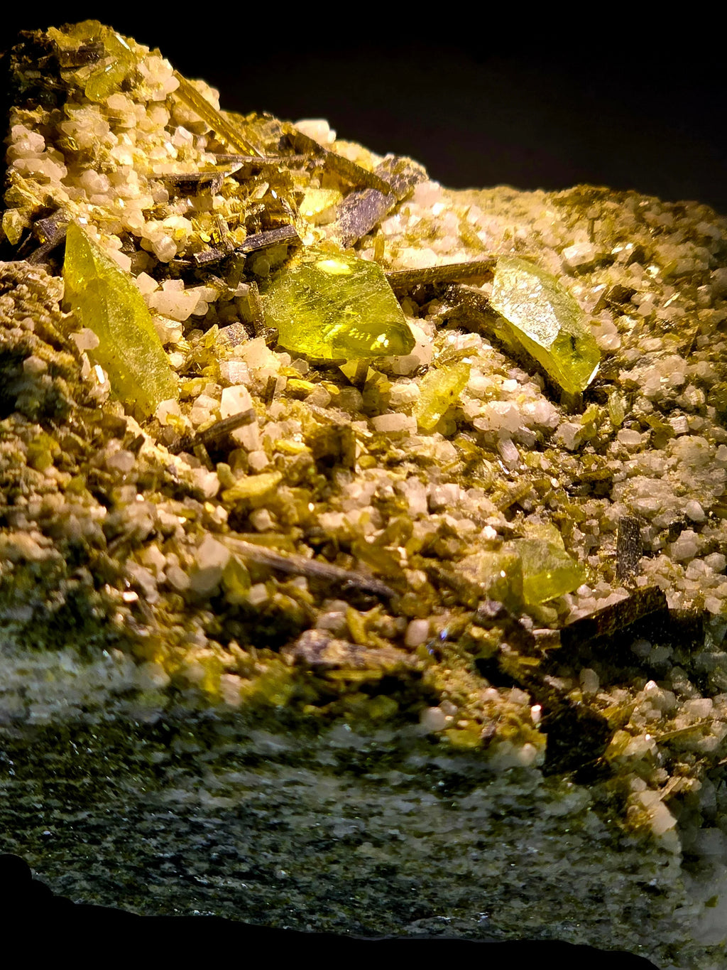 Sulfur crystals from Sicily, Italy - vibrant yellow mineral specimens on matrix for collectors