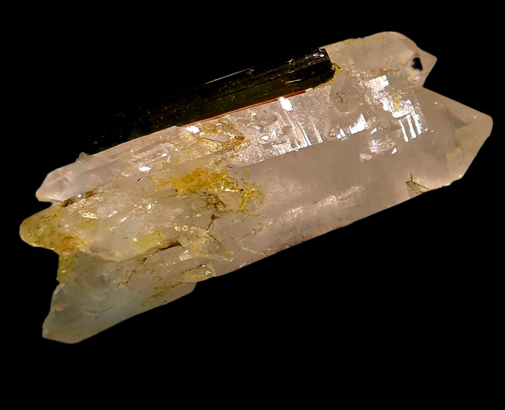 ELBAITE TOURMALINE on QUARTZ (miniature)