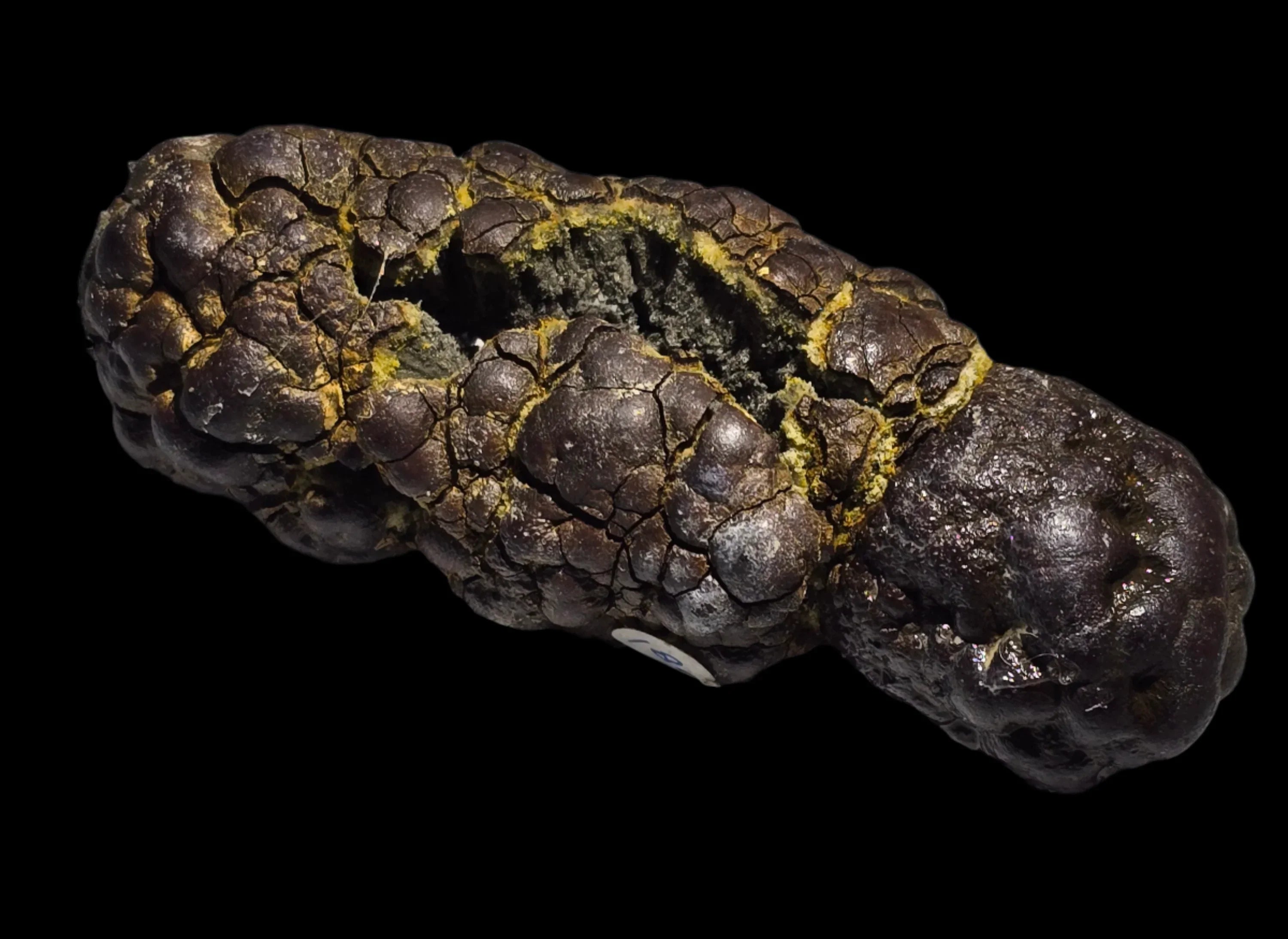 Hematite with yellow sulfur, from classic locality, mineral specimen for collectors