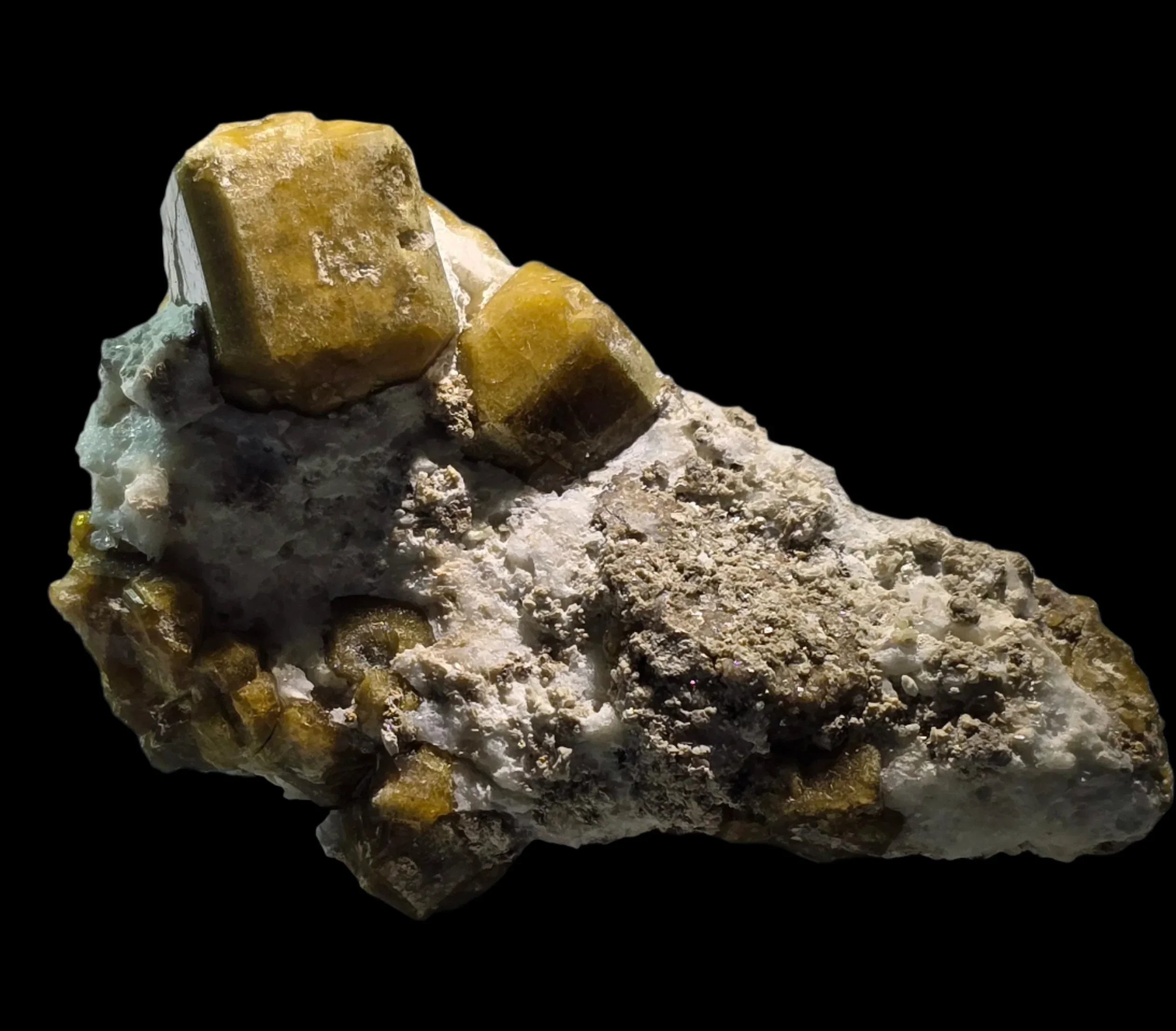 Wulfenite mineral specimen with vibrant yellow crystals on matrix, classic locality find for collectors