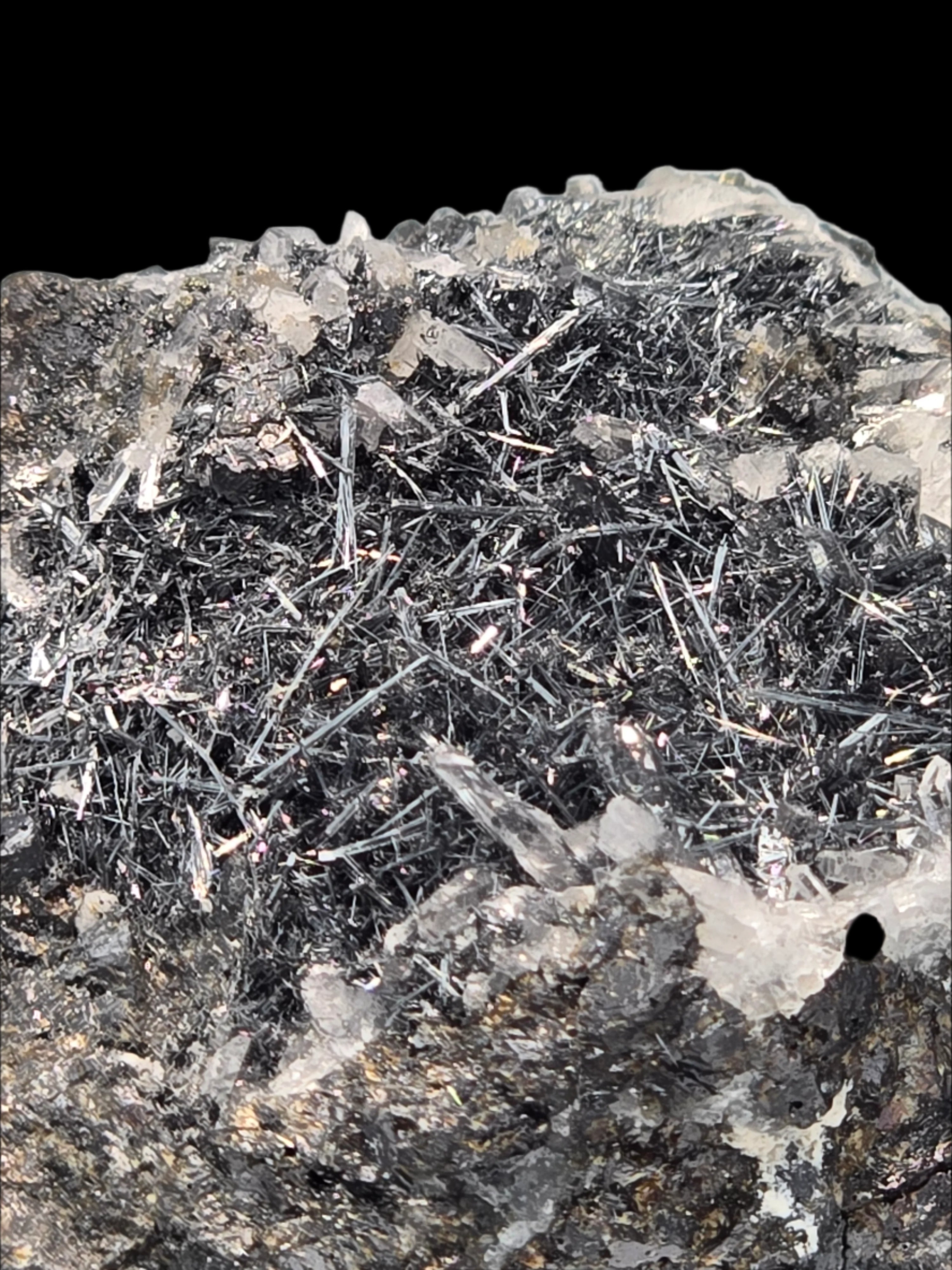 JAMESONITE (small cabinet) domingite, comuccite, pfaffite,axotomous antimony glance