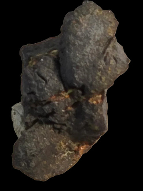 Sphalerite mineral specimen with dark gray matrix and golden inclusions, natural rough crystal