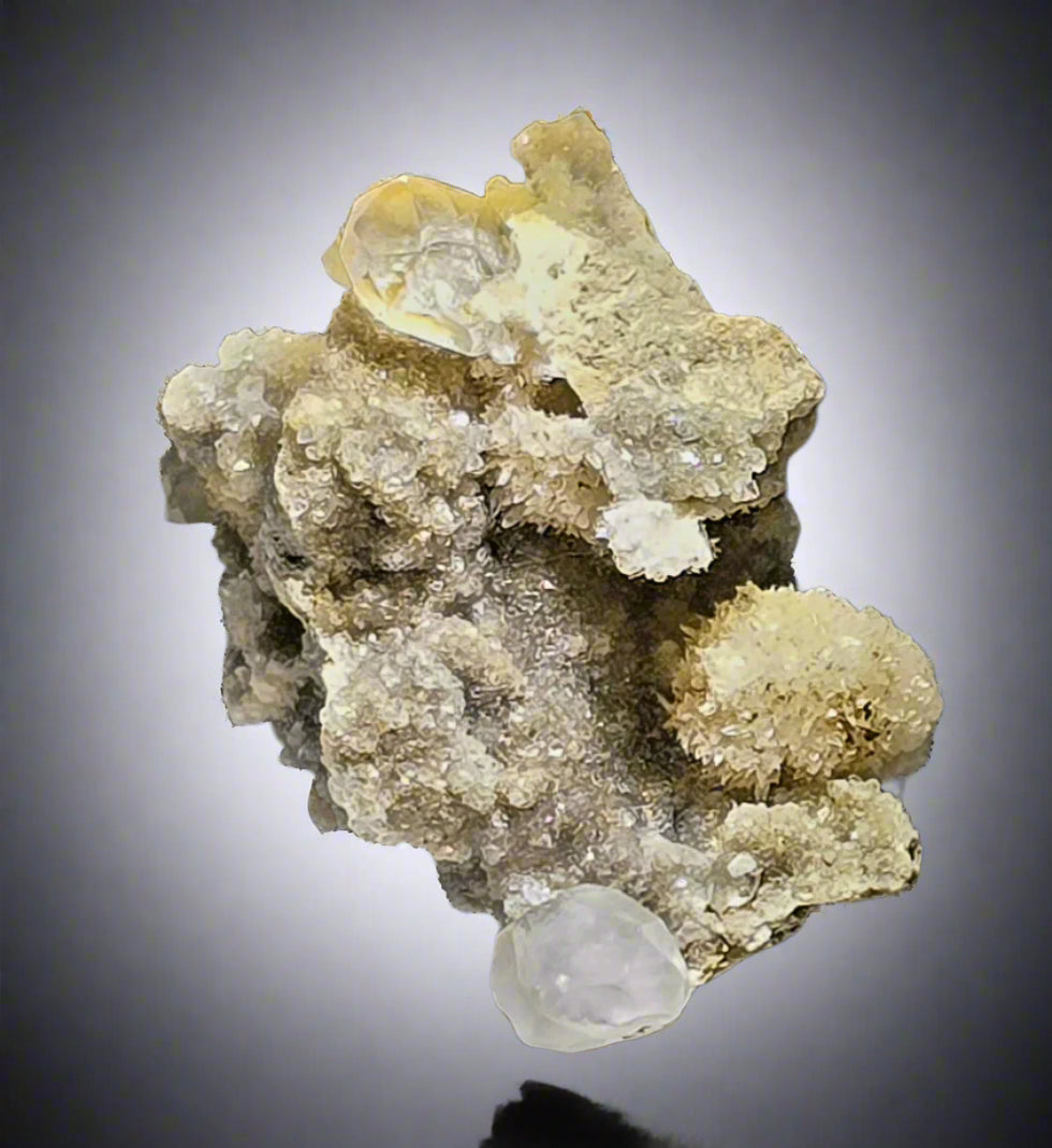 STRONTIANITE wih CALCITE (miniature)