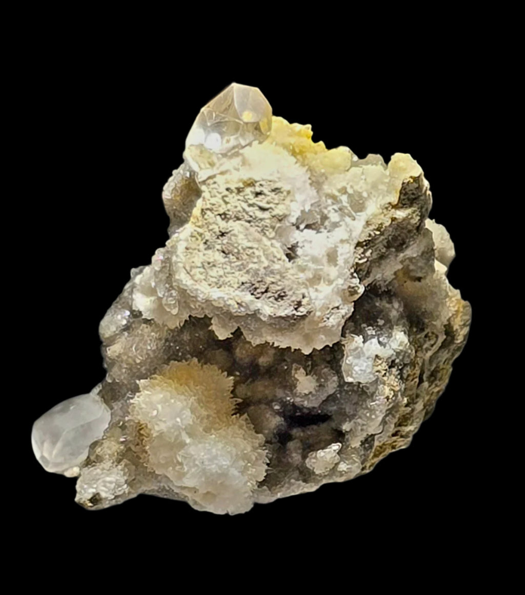 STRONTIANITE wih CALCITE (miniature)