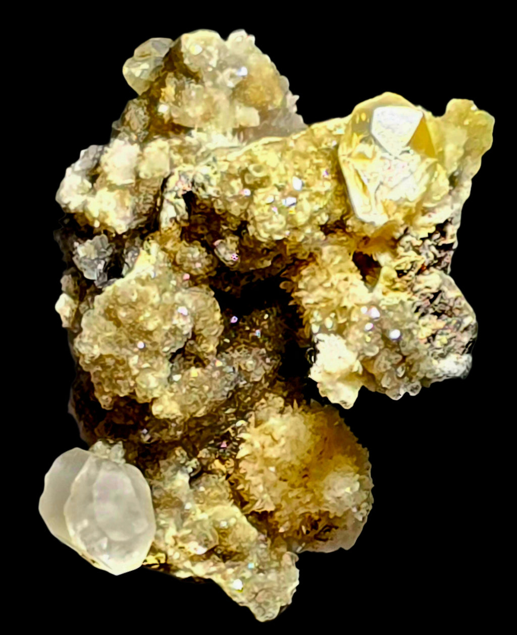 STRONTIANITE wih CALCITE (miniature)