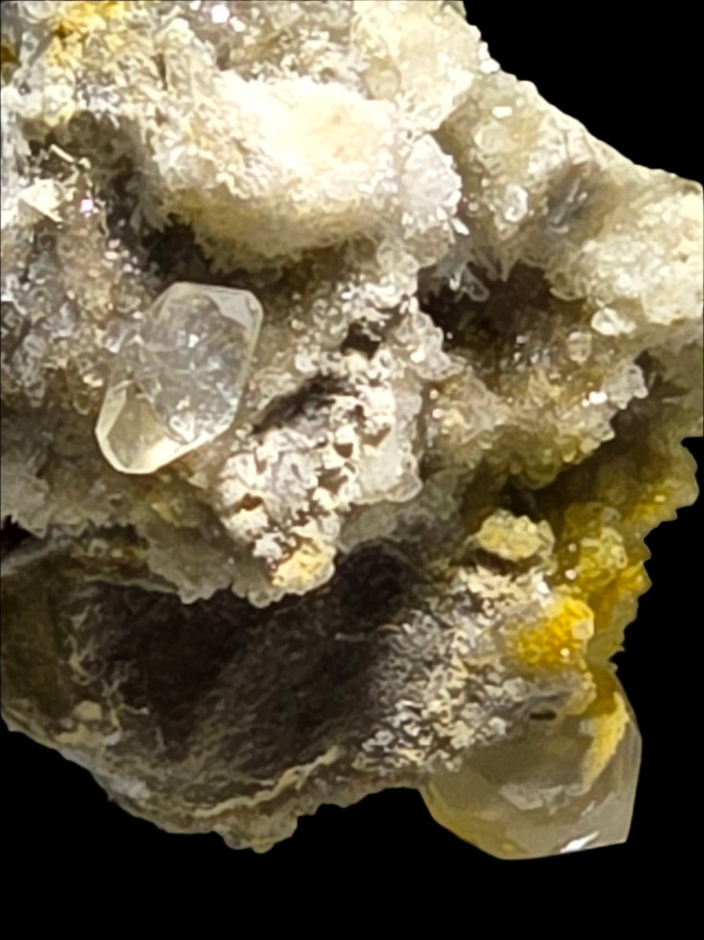 STRONTIANITE wih CALCITE (miniature)