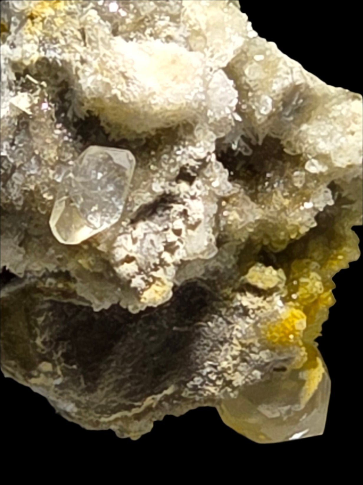 STRONTIANITE wih CALCITE (miniature)