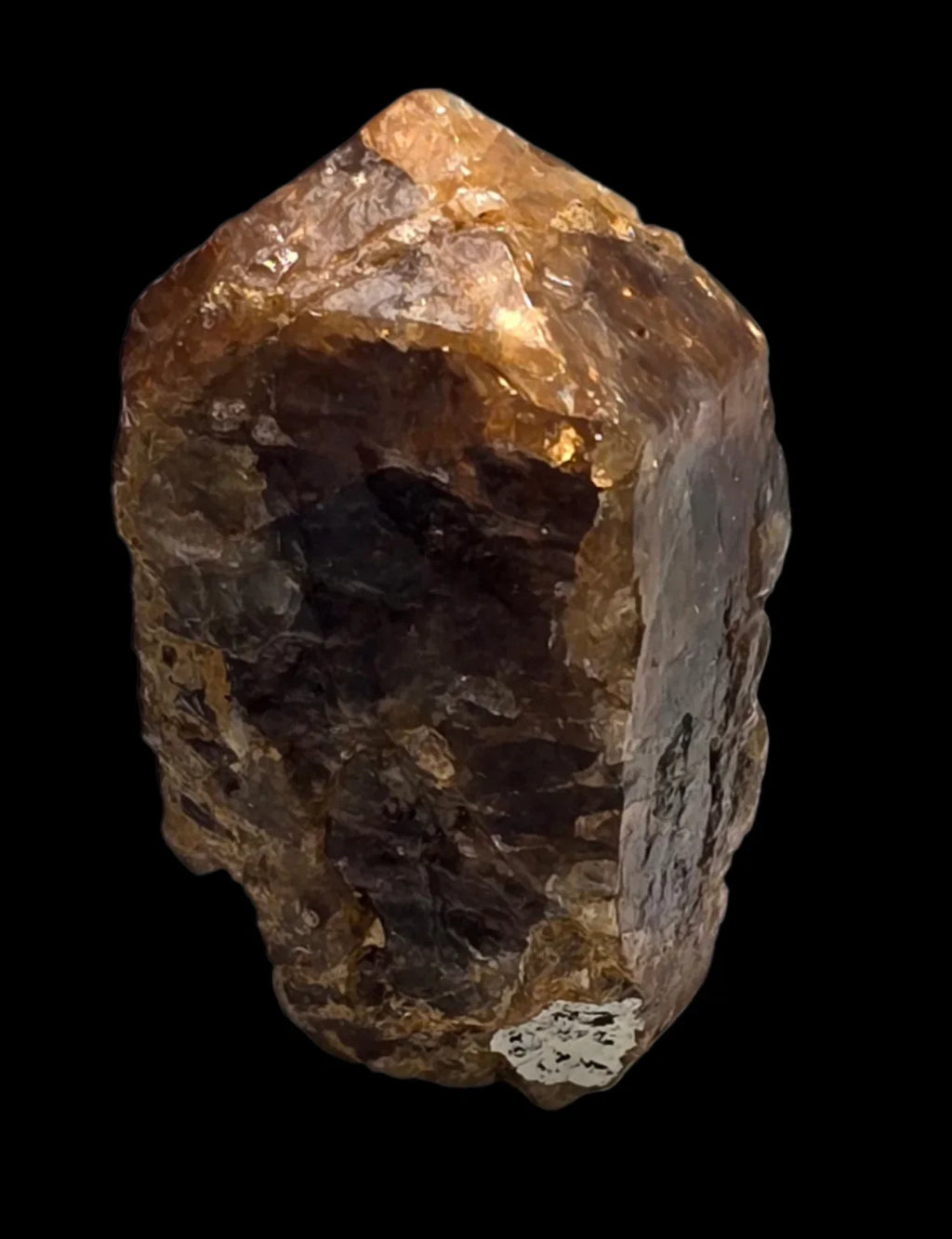 Golden Topaz crystal specimen from Brazil, natural mineral with rich amber hues and geometric facets