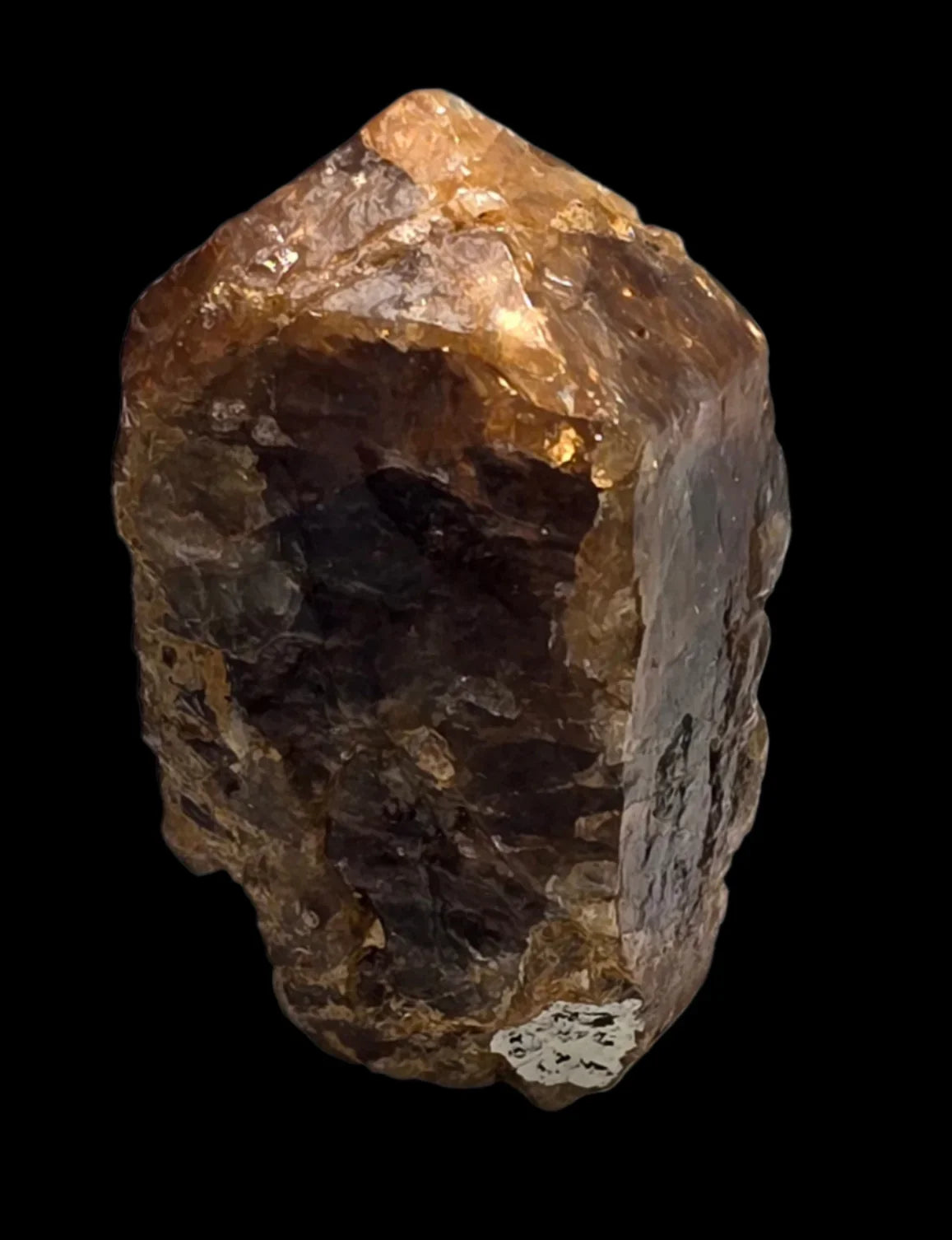 Golden Topaz crystal specimen from Brazil, natural mineral with rich amber hues and geometric facets