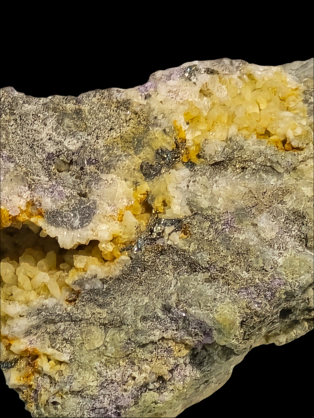 GOLD TELLURIDES on QUARTZ (miniature)