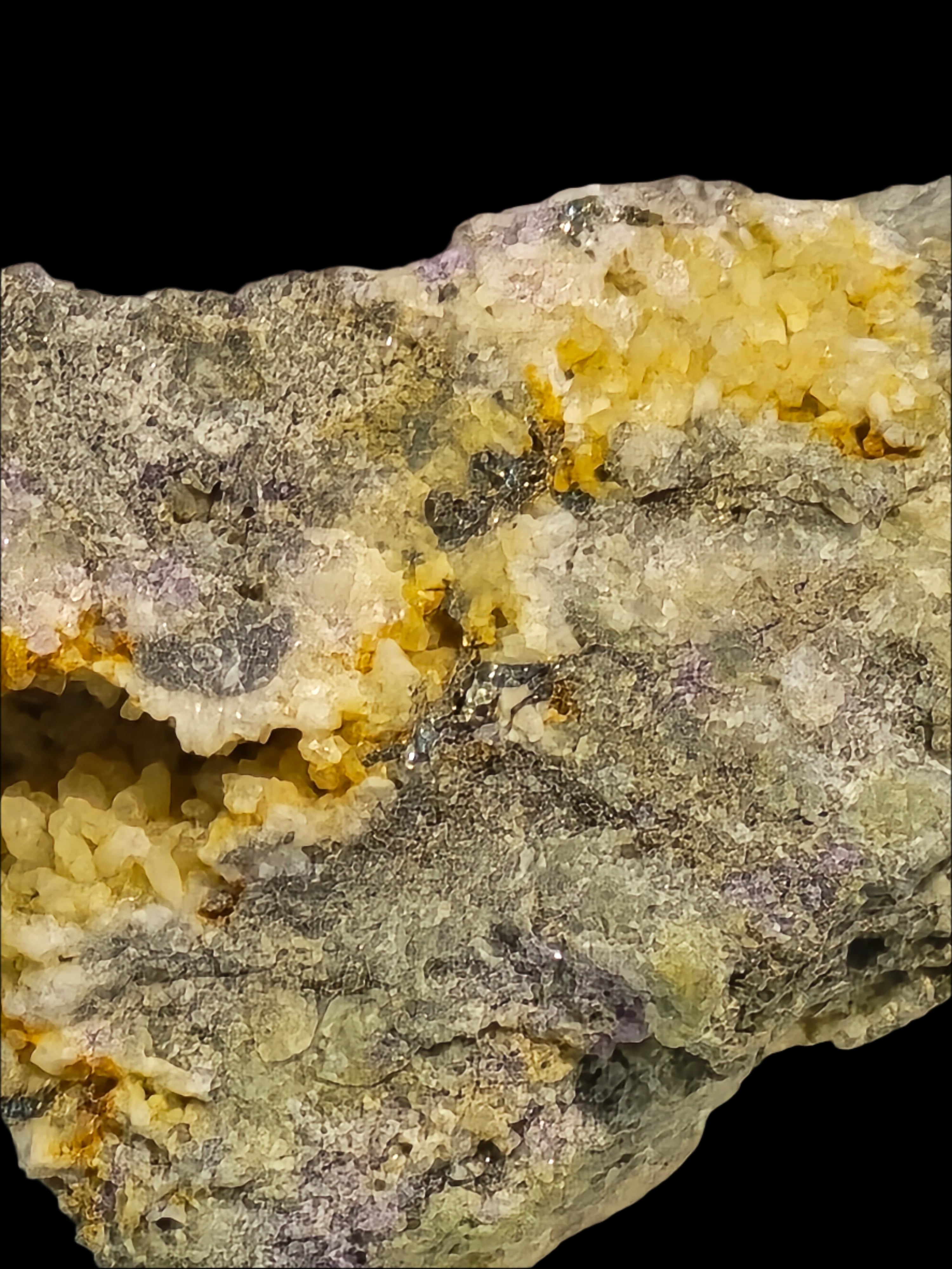 GOLD TELLURIDES on QUARTZ (miniature)