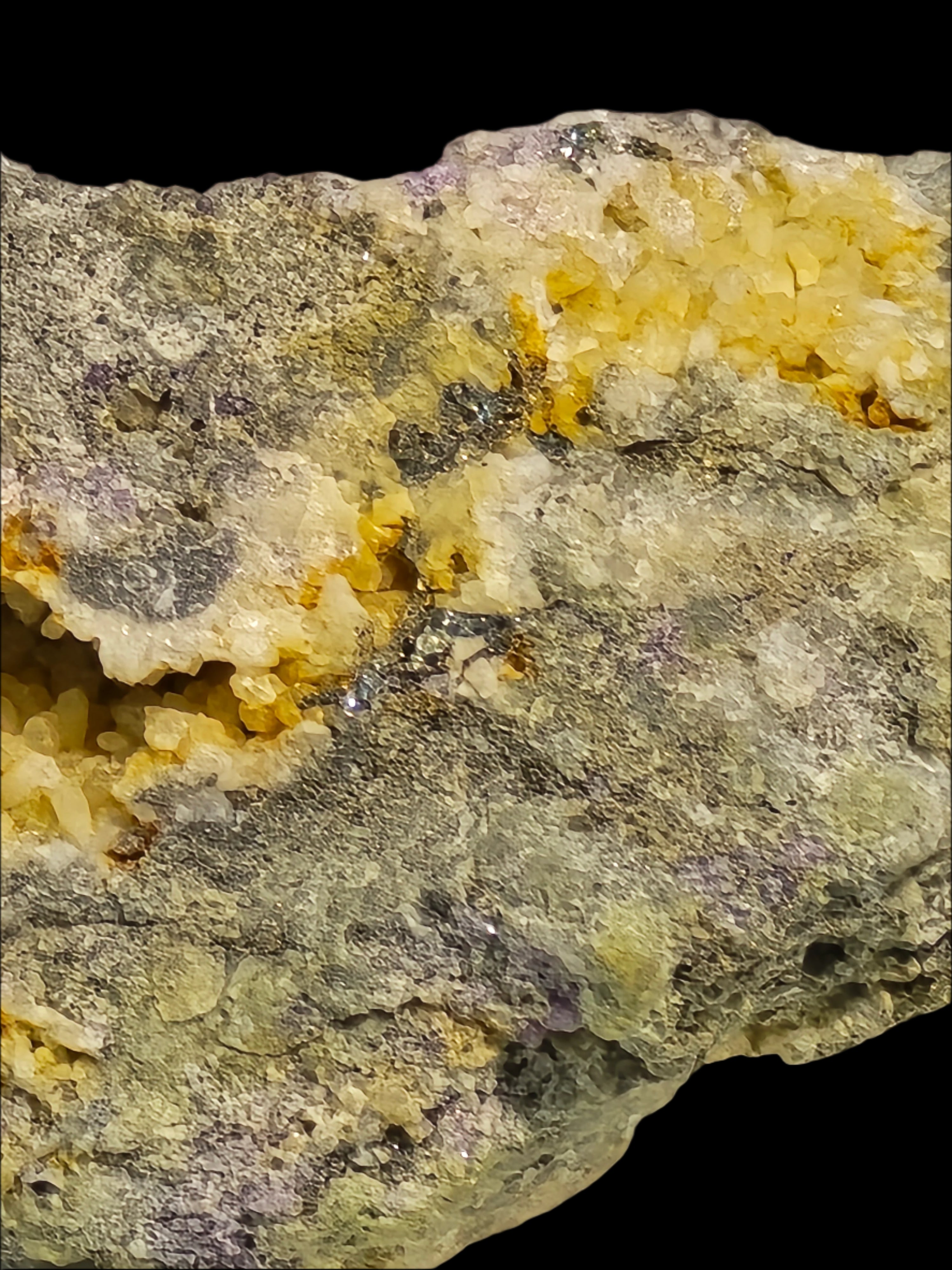 GOLD TELLURIDES on QUARTZ (miniature)