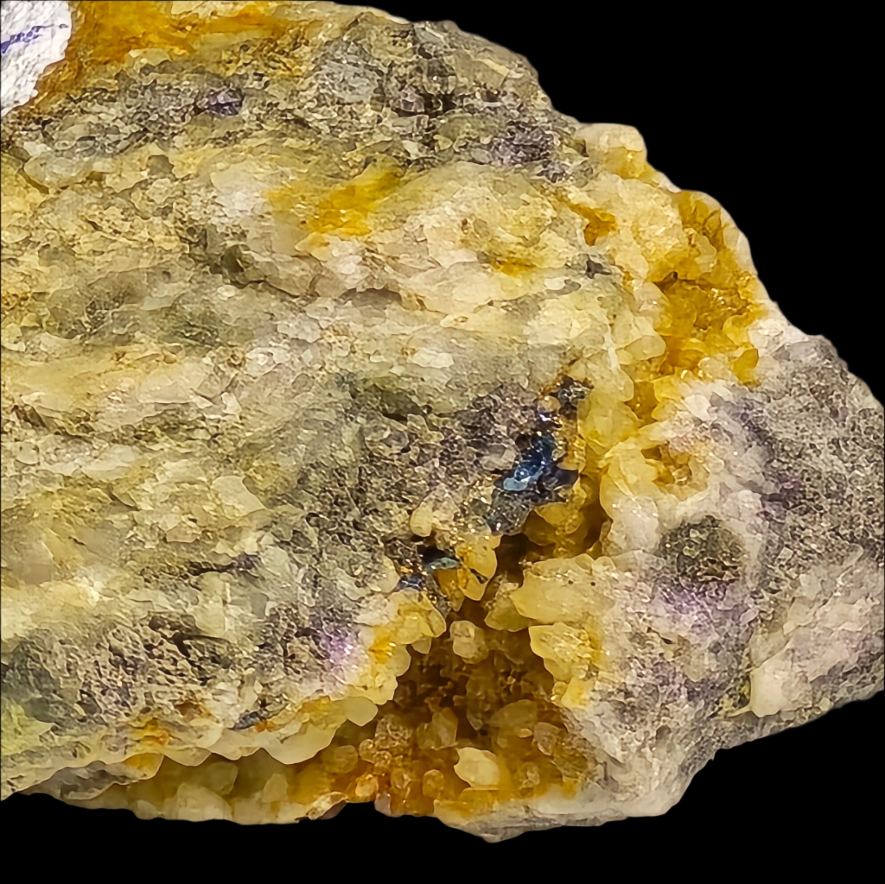 GOLD TELLURIDES on QUARTZ (miniature)