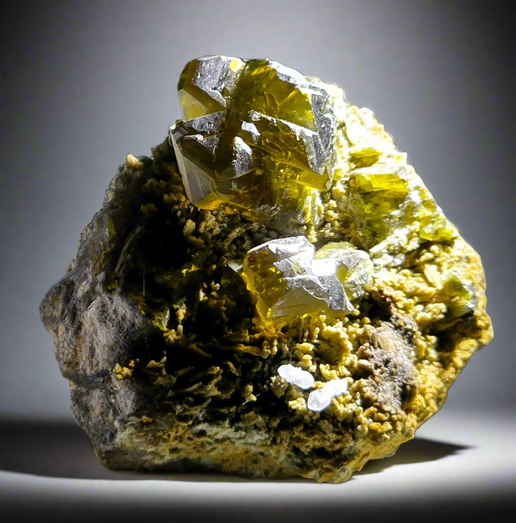 JOHANNSENITE with SPHALERITE (miniature)
