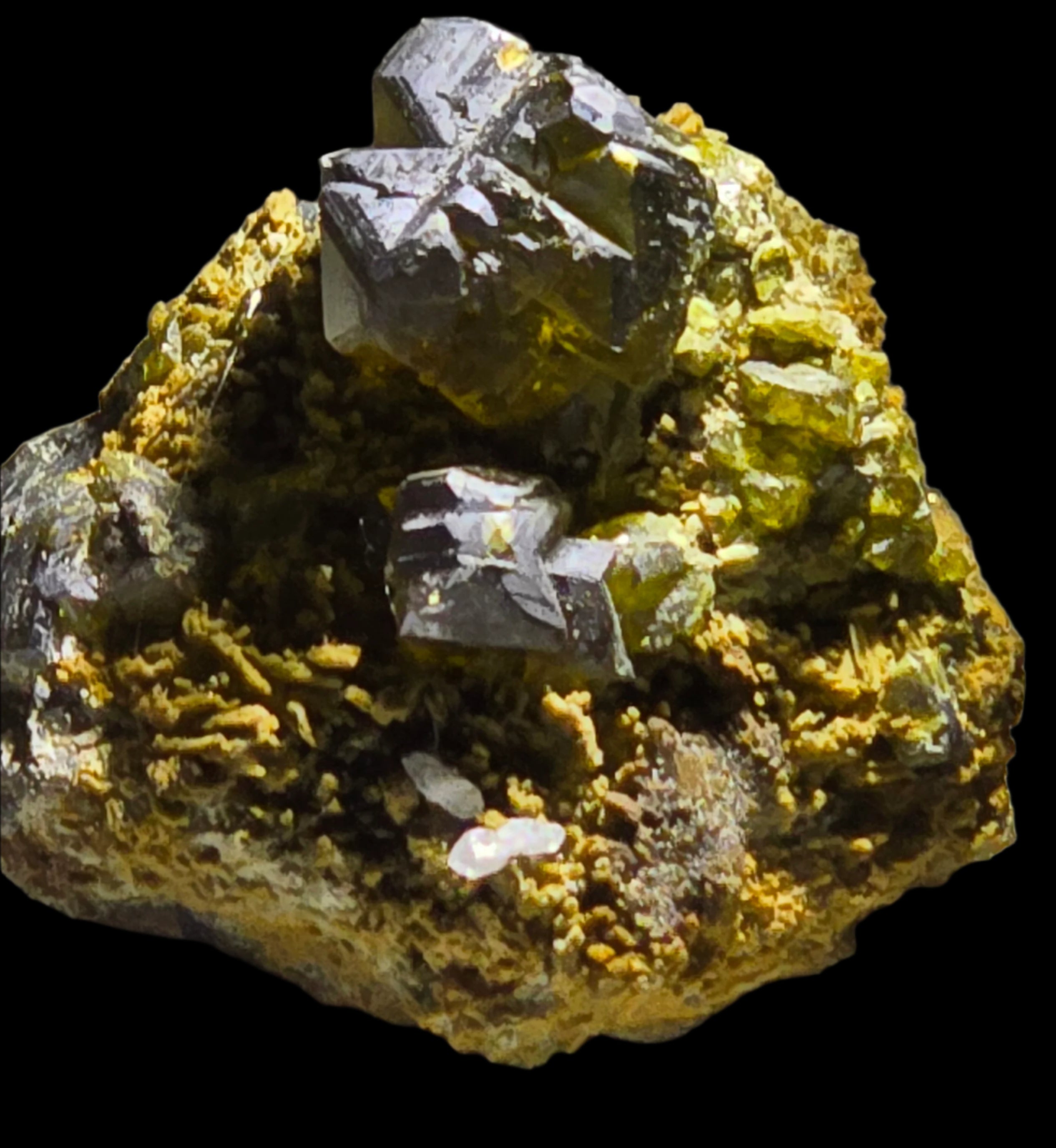 JOHANNSENITE with SPHALERITE (miniature)