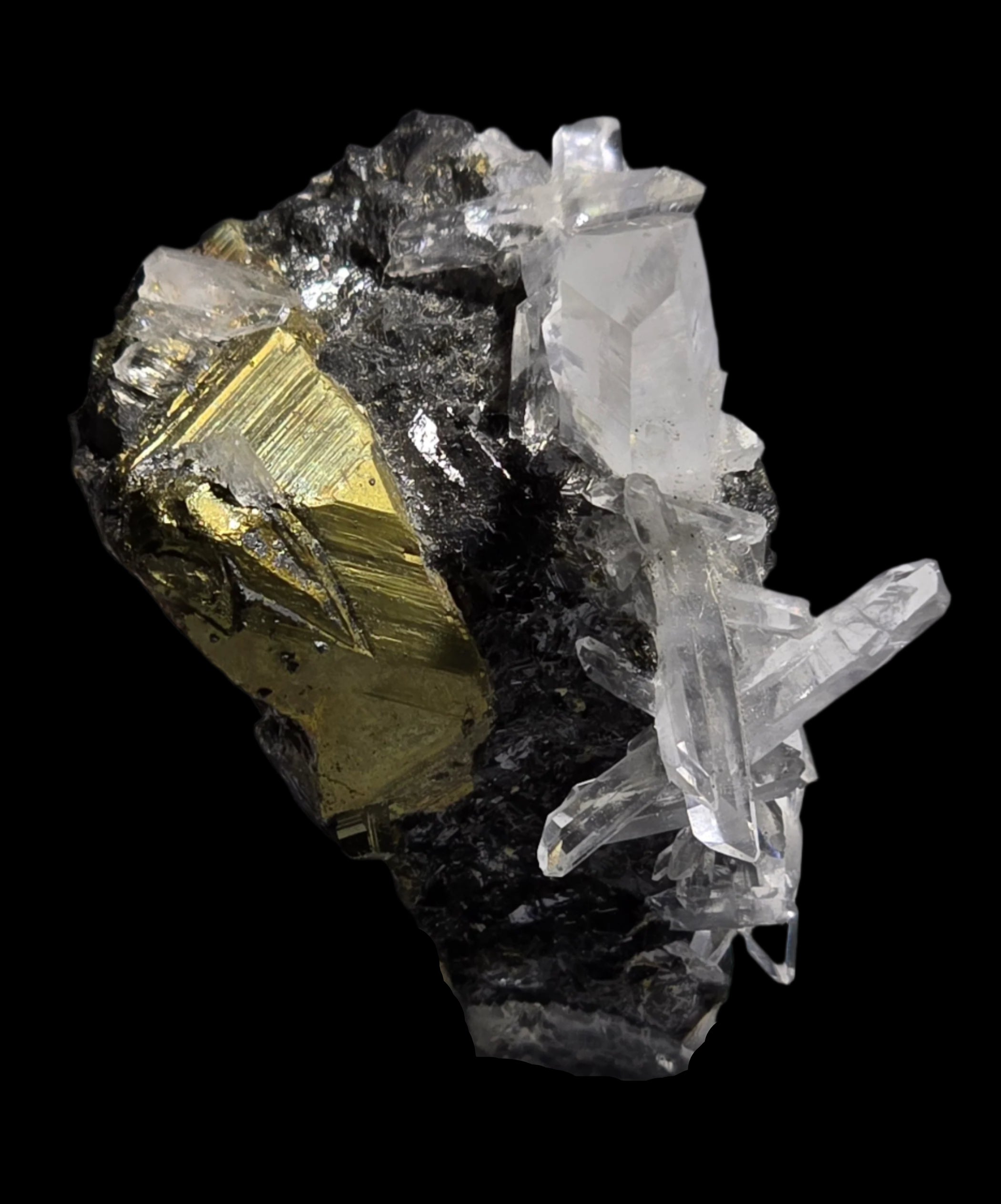PYRITE with CHALCOPYRITE AND QUARTZ (miniature)