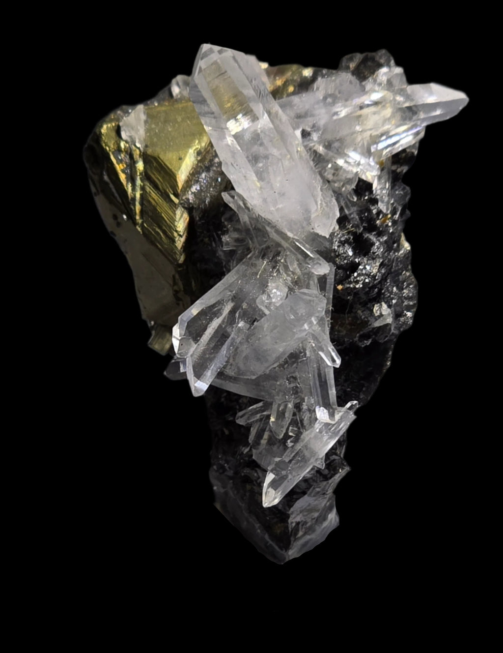 PYRITE with CHALCOPYRITE AND QUARTZ (miniature)