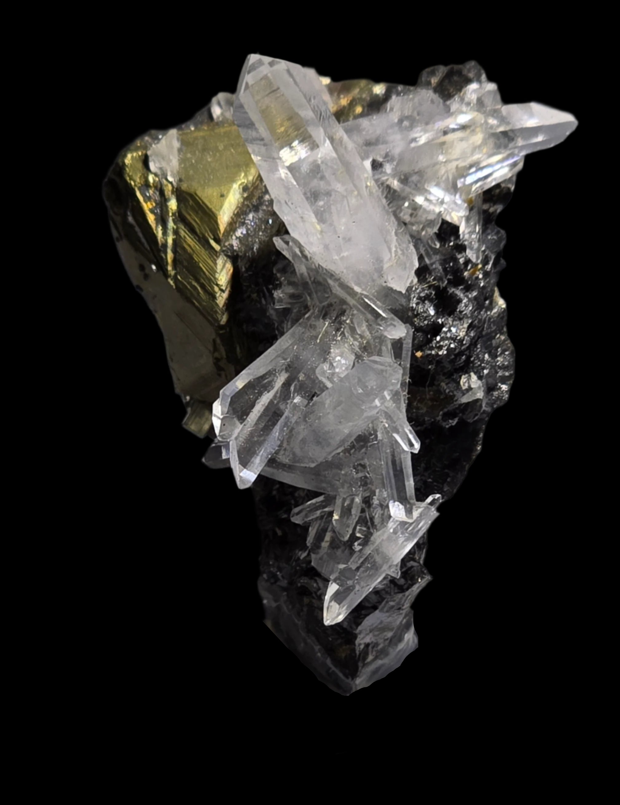 PYRITE with CHALCOPYRITE AND QUARTZ (miniature)