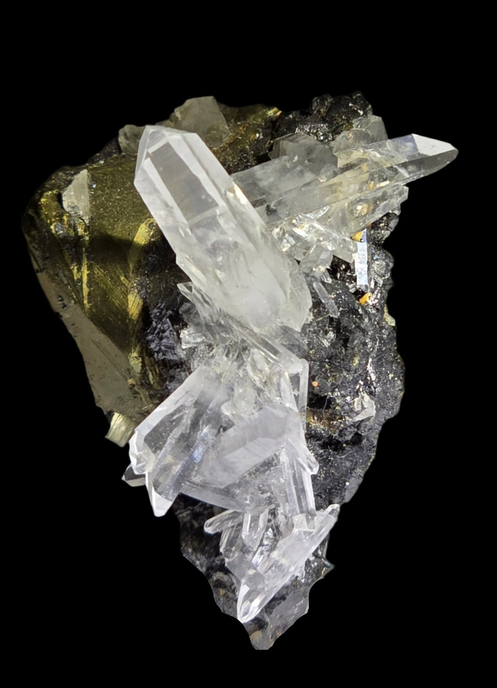 PYRITE with CHALCOPYRITE AND QUARTZ (miniature)