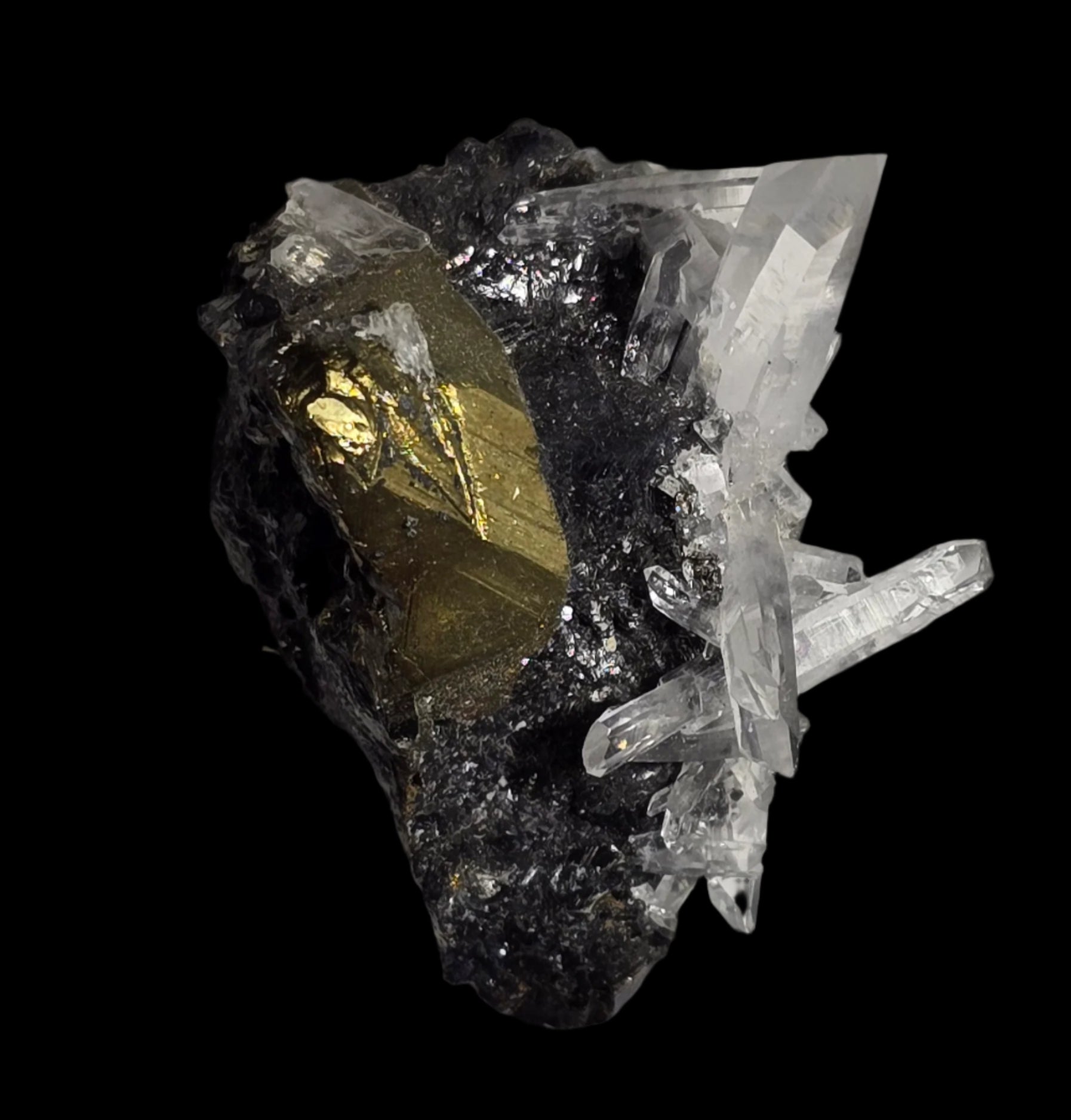PYRITE with CHALCOPYRITE AND QUARTZ (miniature)