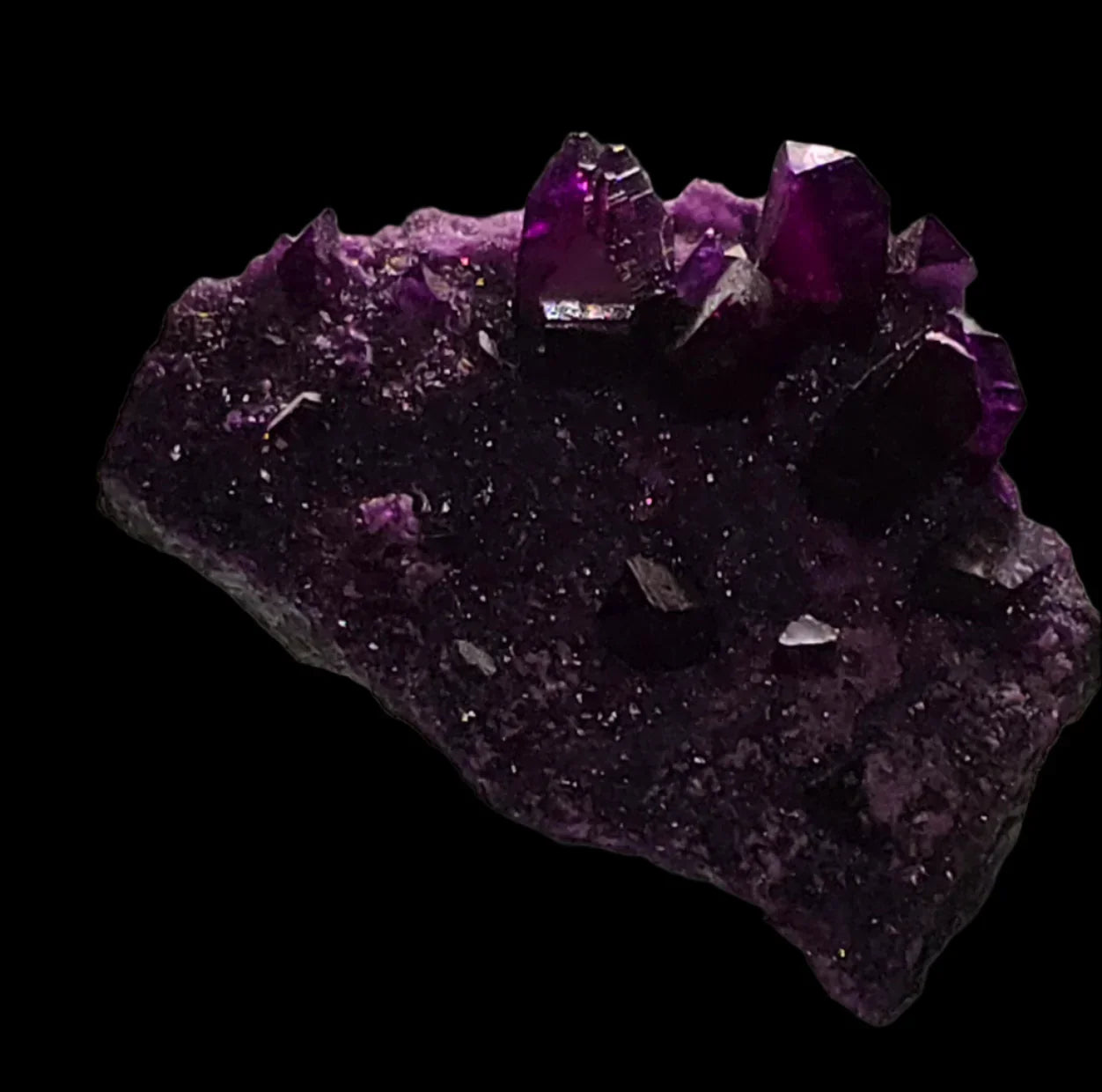 Amethyst crystal cluster from Brazil, deep purple gemstone specimen for mineral collectors