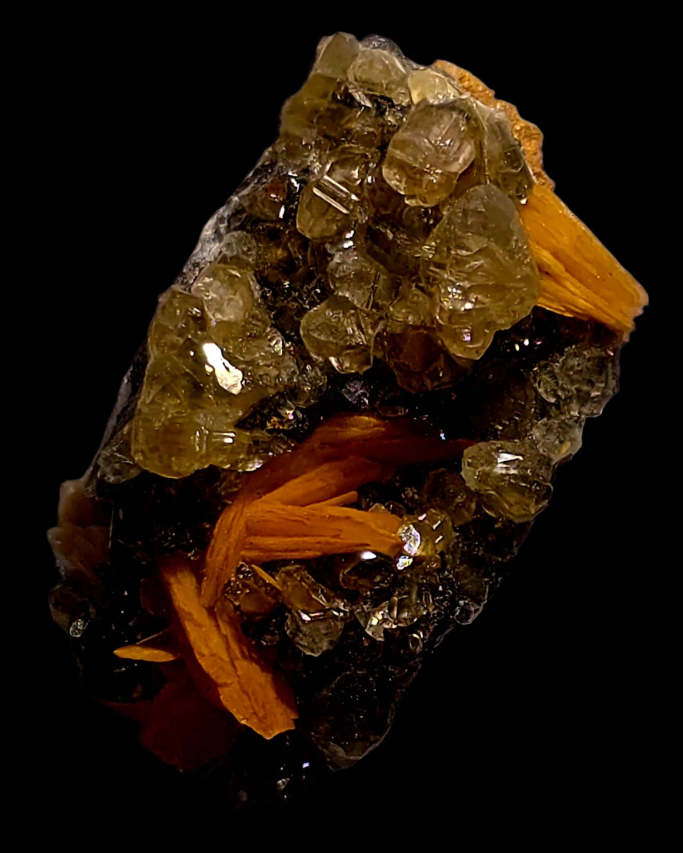 BARYTE, CERUSSITE and GALENA (miniature)