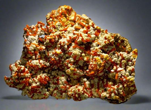 CROCOITE with DUNDASITE (miniature)