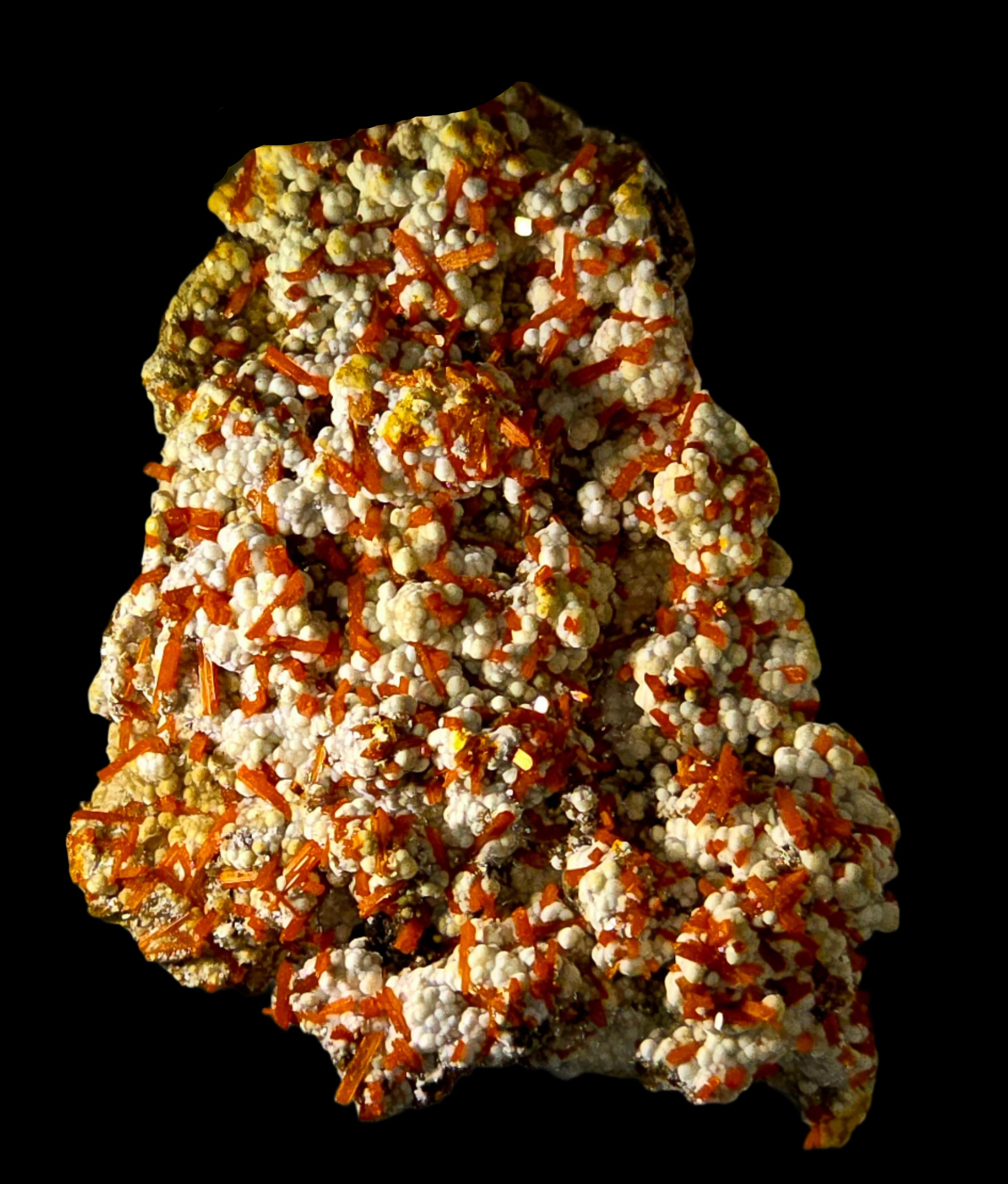 CROCOITE with DUNDASITE (miniature)