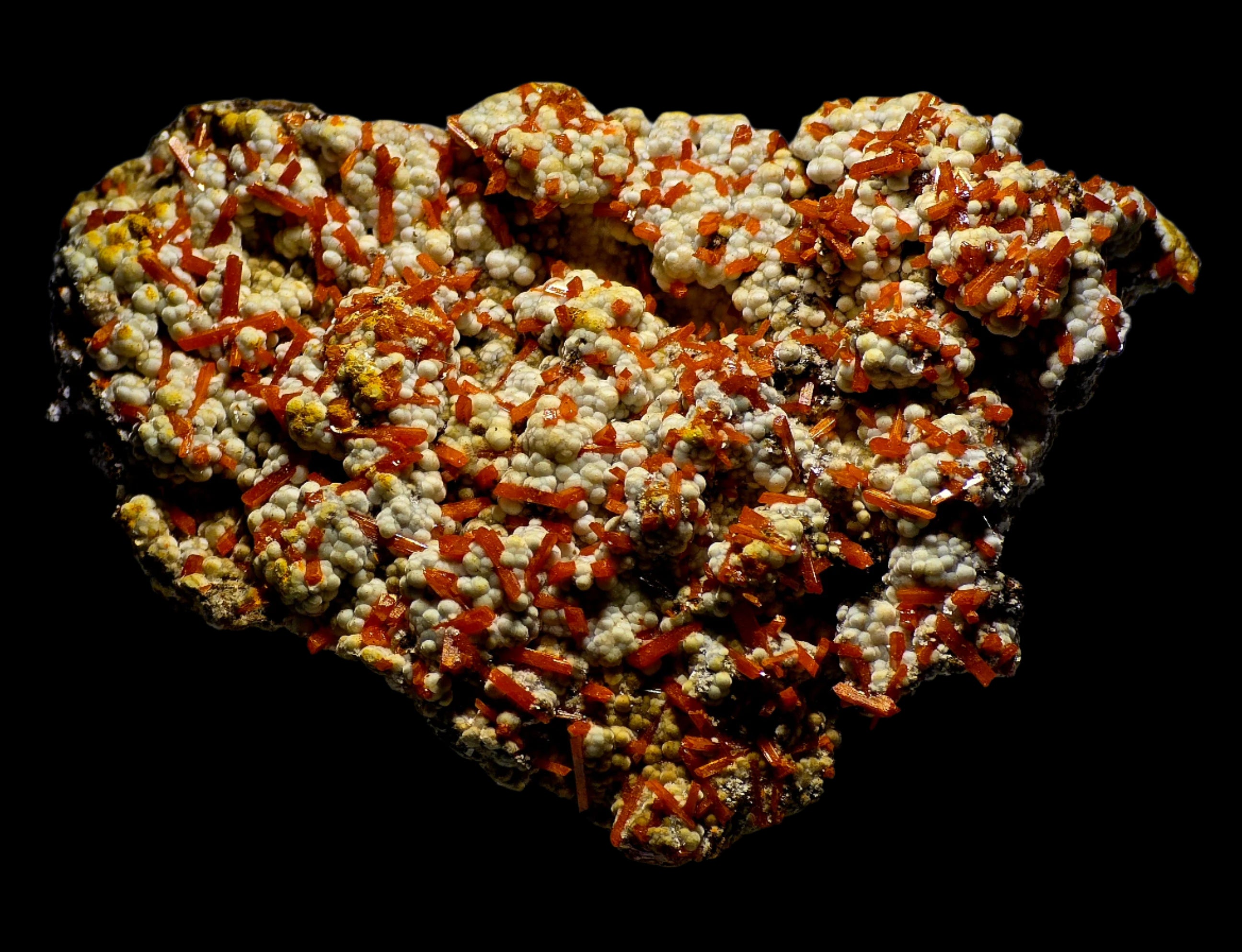 CROCOITE with DUNDASITE (miniature)