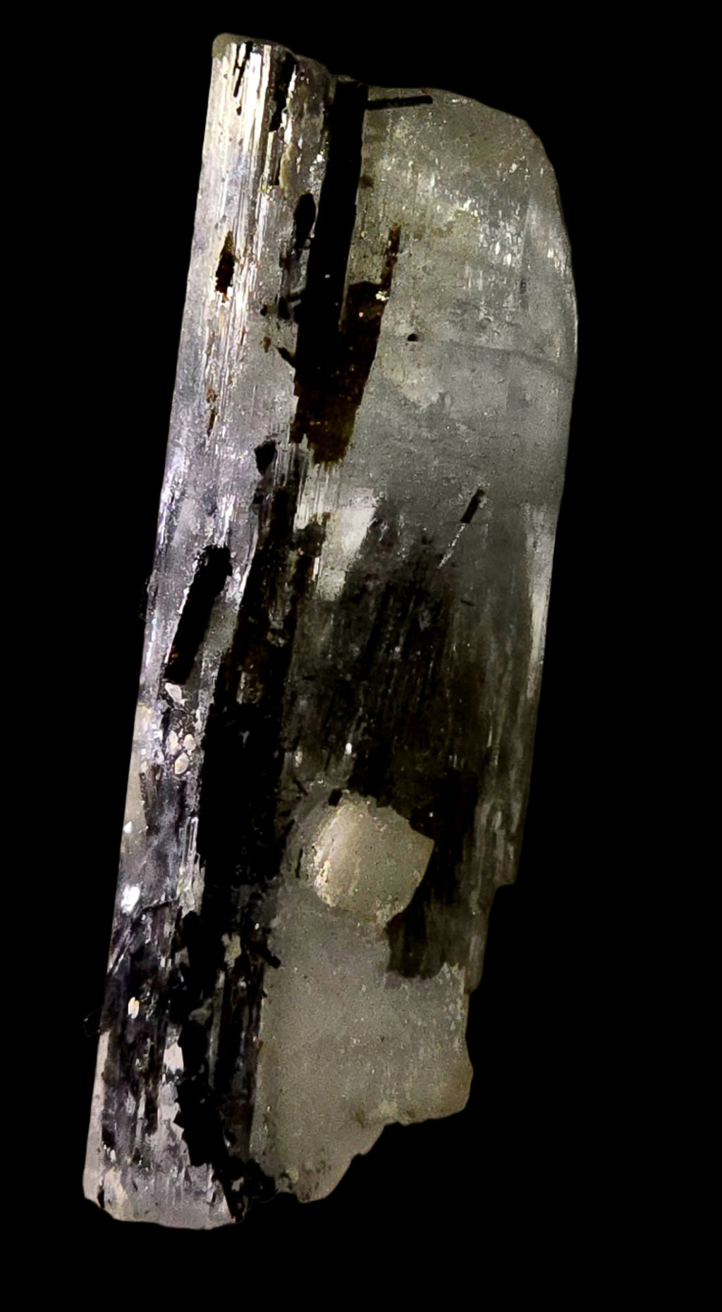 BERYL var AQUAMARIN with SCHORL (Black Tourmaline) (miniature)