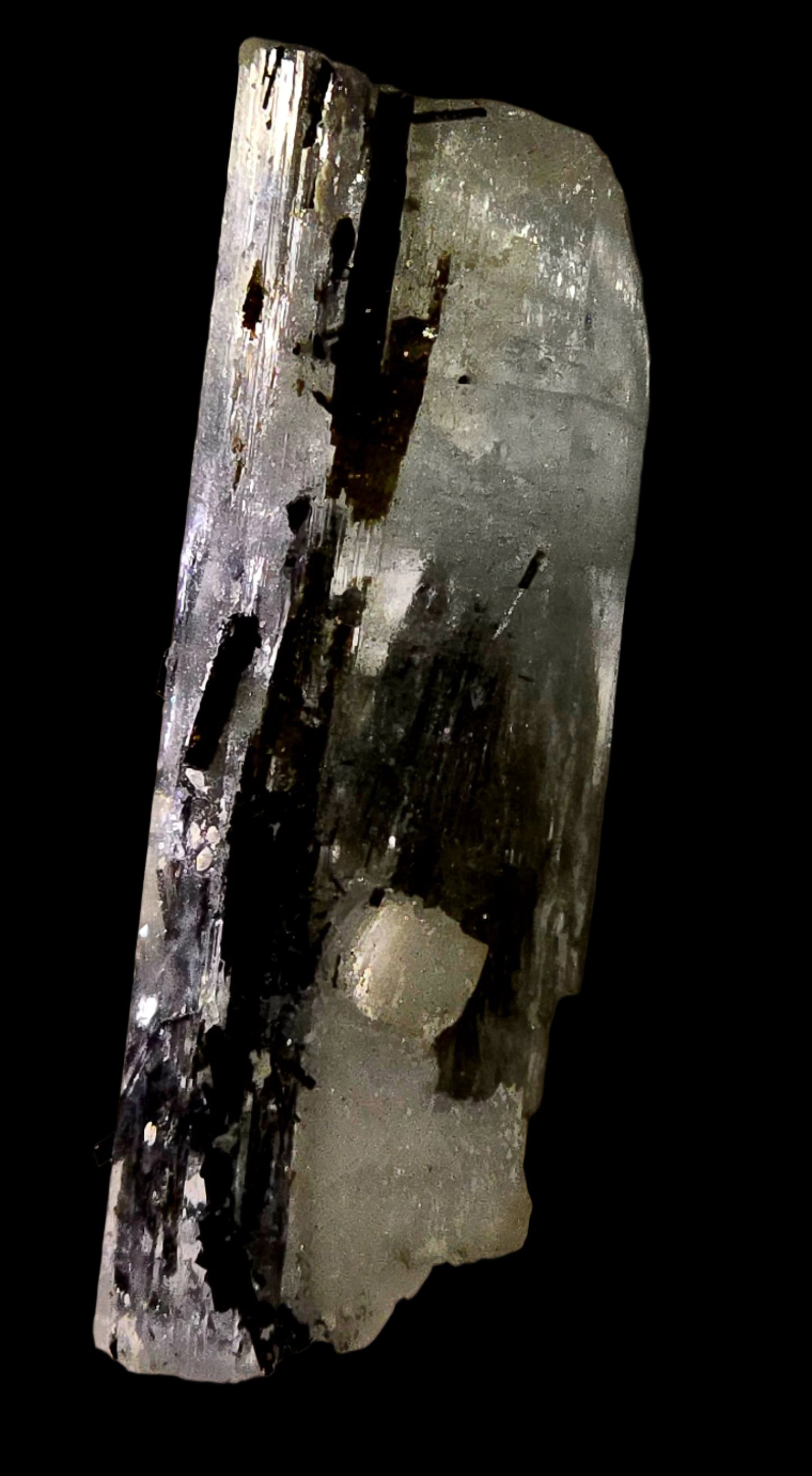 BERYL var AQUAMARIN with SCHORL (Black Tourmaline) (miniature)