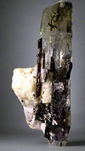 Béryl var. Aigue-marine avec Schorl (tourmaline noire), Afghanistan (miniature)