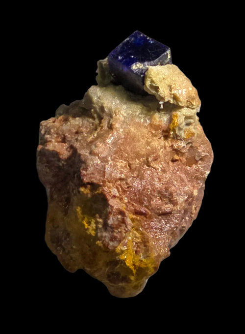Lapis Lazuli crystal on matrix, vibrant blue gemstone specimen for mineral collectors