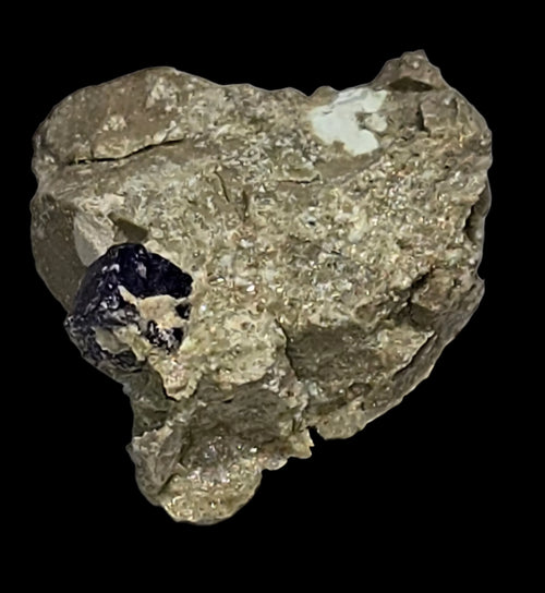 Sphalerite mineral specimen with dark crystal on matrix, geological collectible for mineral enthusiasts