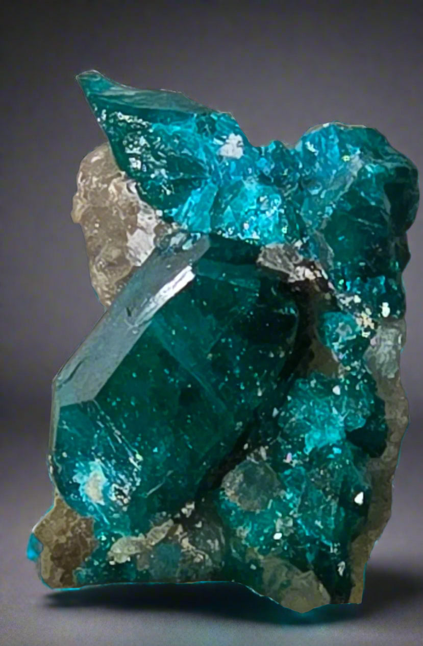 DIOPTASE (miniature, large crystal)
