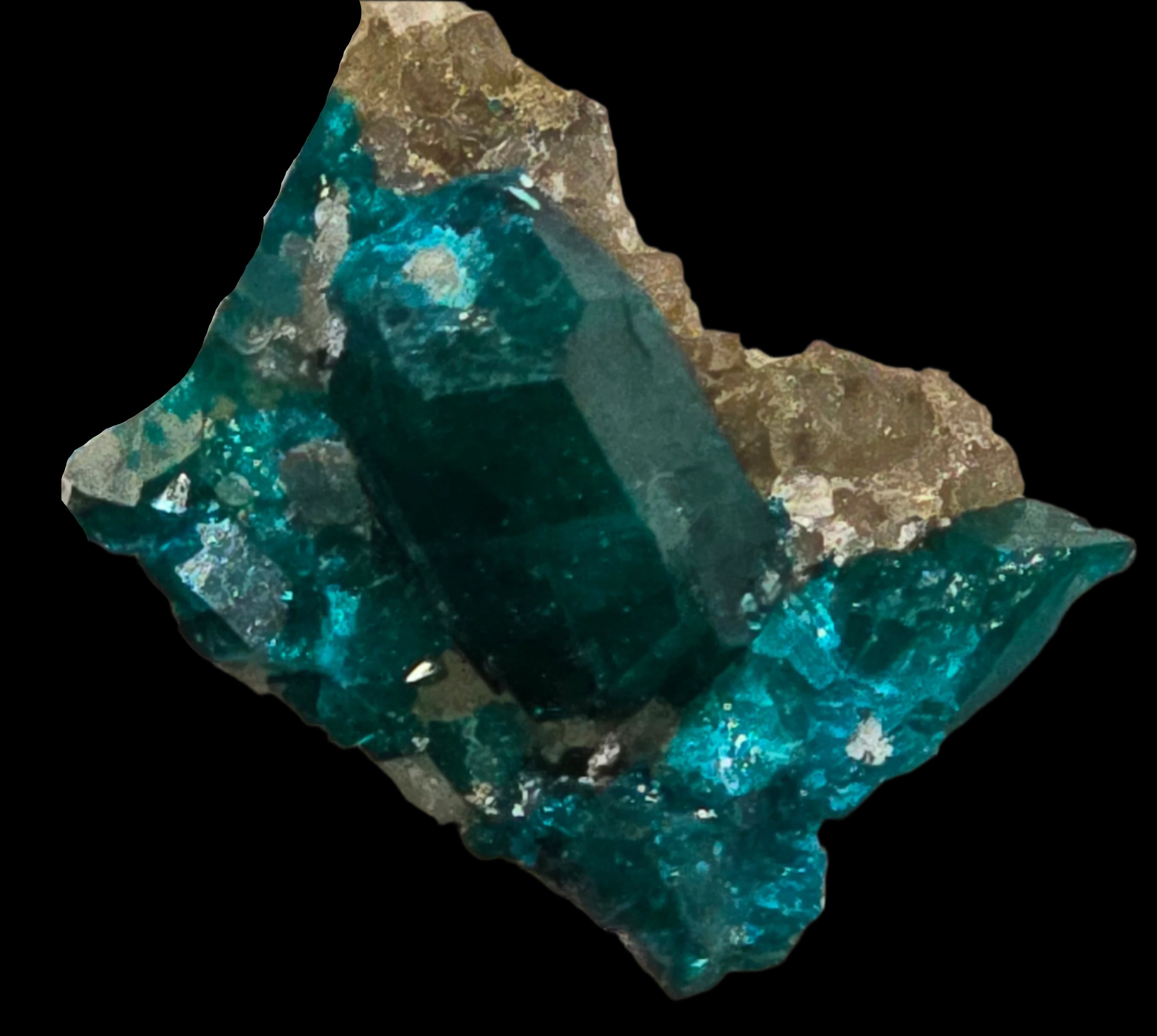 DIOPTASE (miniature, large crystal)