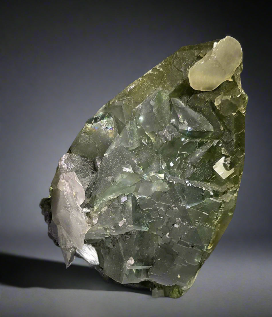 FLUORITE with CALCITE (LARGE CABINET)