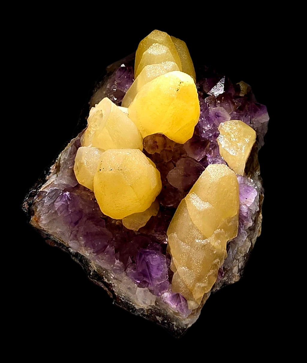 CALCITE (DOG TOOTH) on AMETHYST (large cabinet)