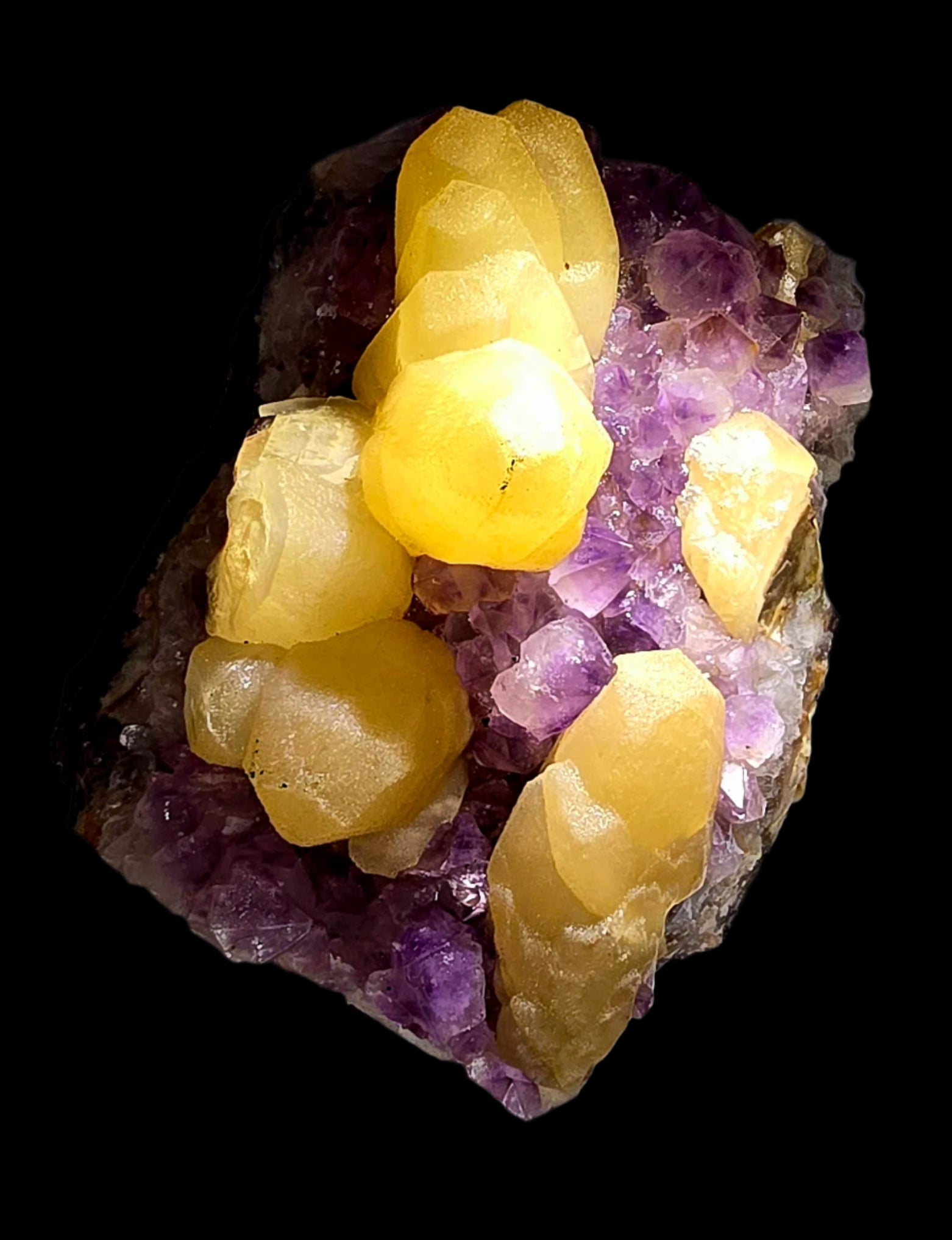 CALCITE (DOG TOOTH) on AMETHYST (large cabinet)
